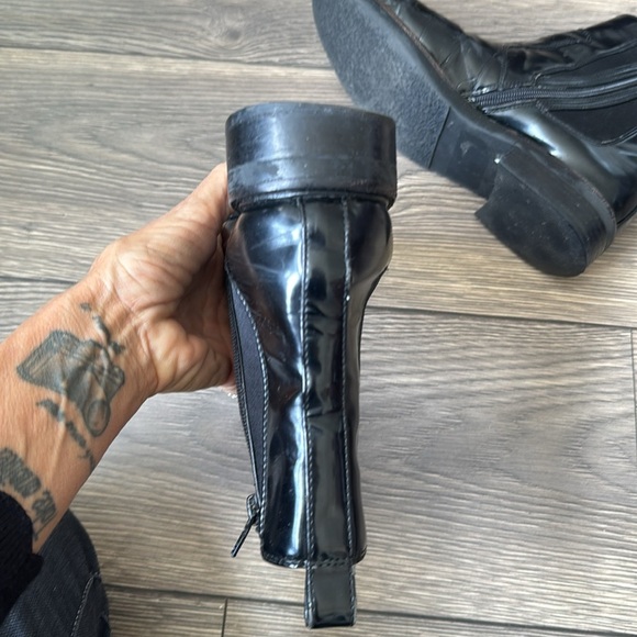 Black Jeffery Campbell crocodile embossed leather boots size 8 - Picture 6 of 13